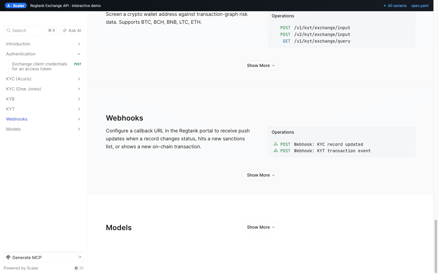 Regtank API · Documentation experiments